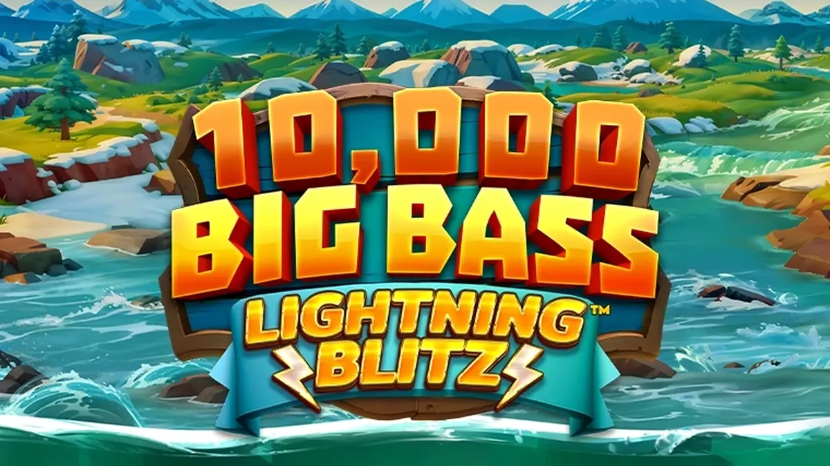 Tampilan antarmuka seluler slot 10,000 Big Bass Lightning Blitz